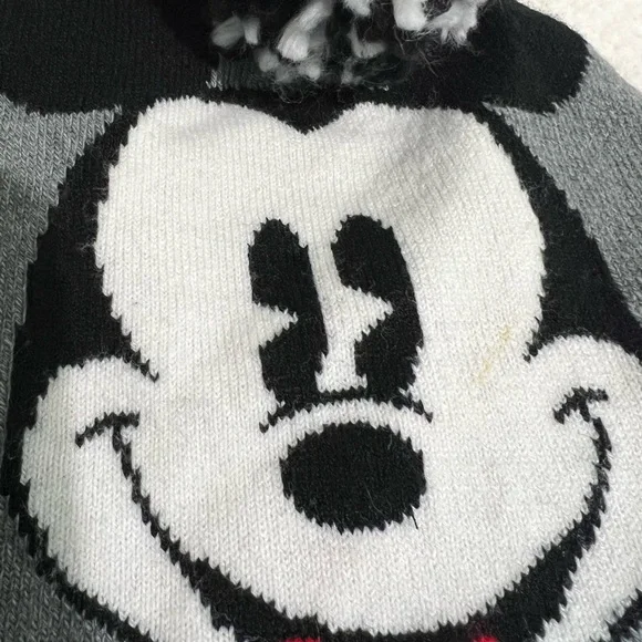 Disney Mickey Mouse Winter Hat With Pom Pom On Top One Size - Picture 3 of 6